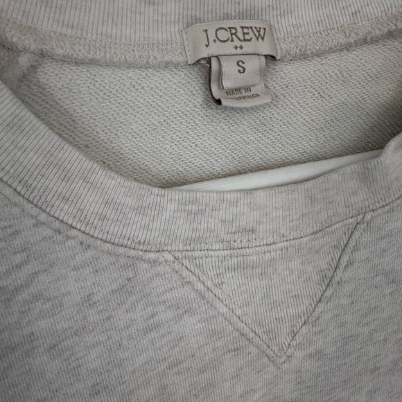 J. Crew Light Gray/ Cream Pullover Sweatshirt - Picture 4 of 5